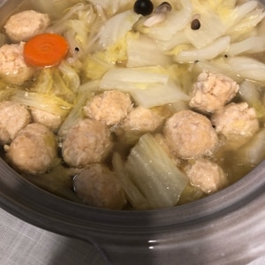 鶏肉といろいろ野菜で水炊き鍋